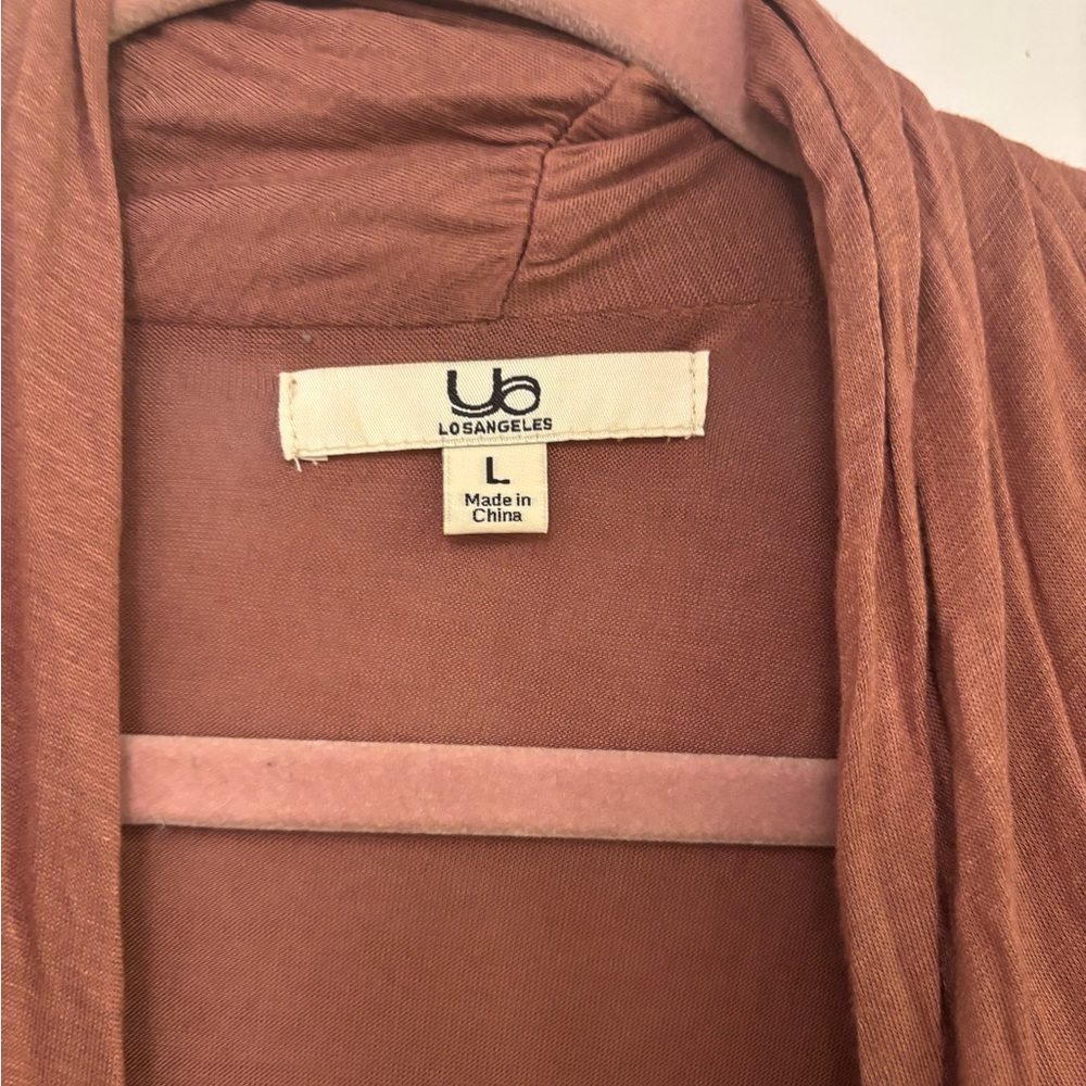 Ya Los Angeles boho Flowy Brown / mauve Cardigan L - Picture 3 of 4